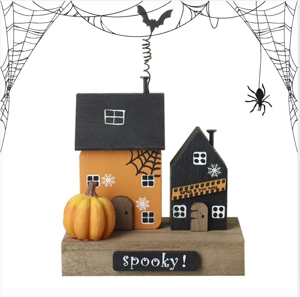 Spooky Halloween house decoration, wooden house decorations, Halloween house