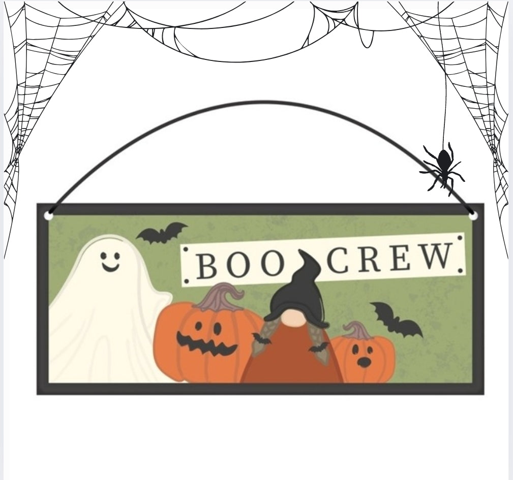 Cute little Boo Crew metal sign, Halloween sign.