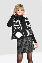 Load image into Gallery viewer, Hello goodbye scarf by Hell Bunny, winter scarf, spooky scarf, winter accessories.
